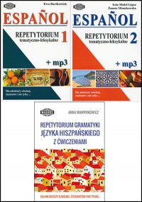 HISZPAŃSKI DO MATURY. Repetytorium tematyczno-leksykalne cz.1 i 2 + Repetytorium gramatyki języka hiszpańskiego