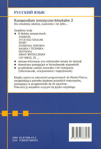 Język rosyjski. Kompendium tematyczne 2 ( MATURA / EGZAMINY ) - Kliknij na obrazek aby go zamknąć